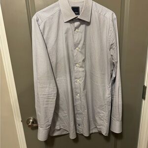 David Donahue Blue Dress Shirt Professional Cotton
